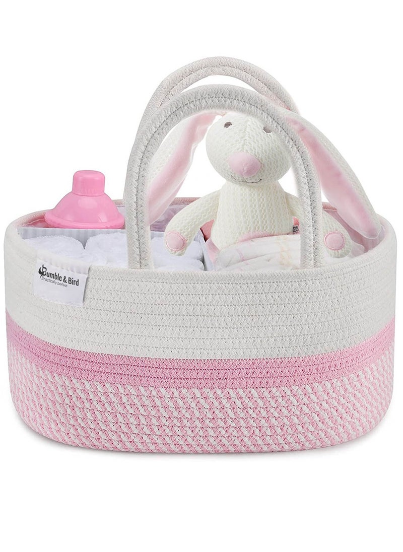 Bumble & Bird - Cotton Rope Diaper Caddy - Pink