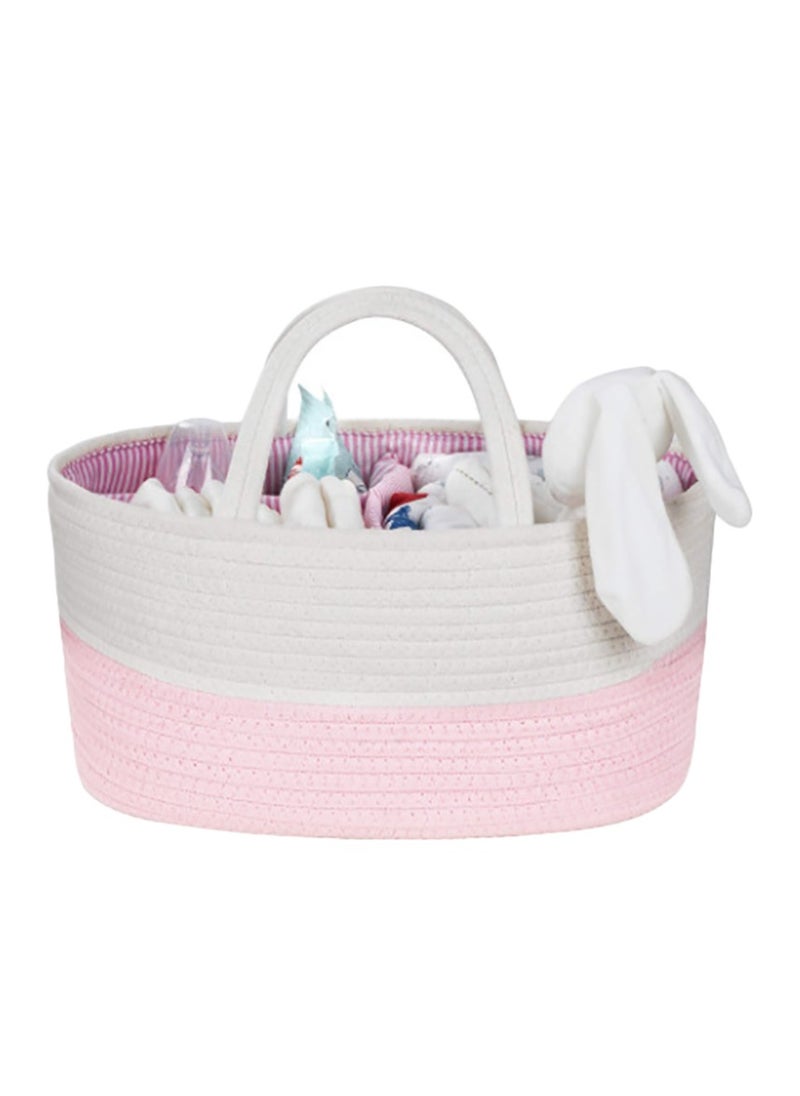 Bumble & Bird - Cotton Rope Diaper Caddy - Pink