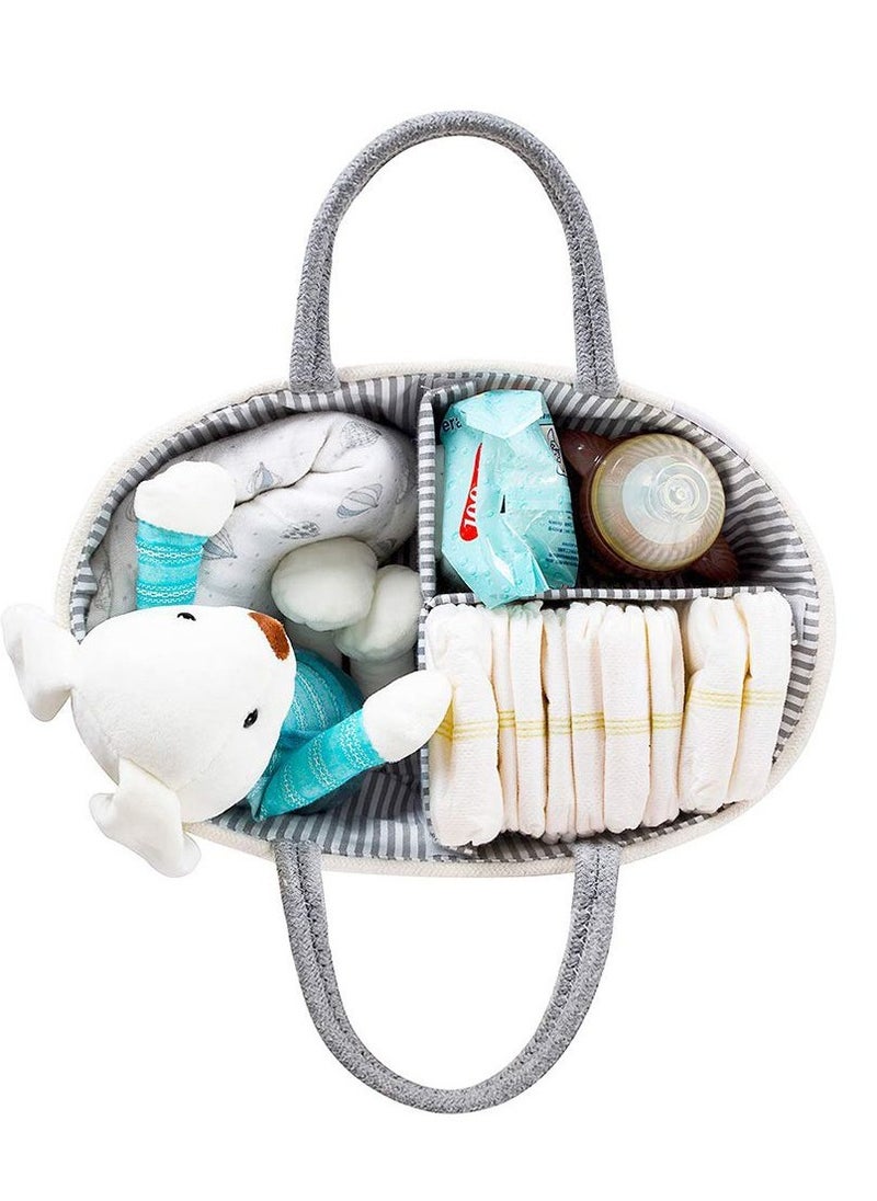 Bumble & Bird - Cotton Rope Diaper Caddy - Grey