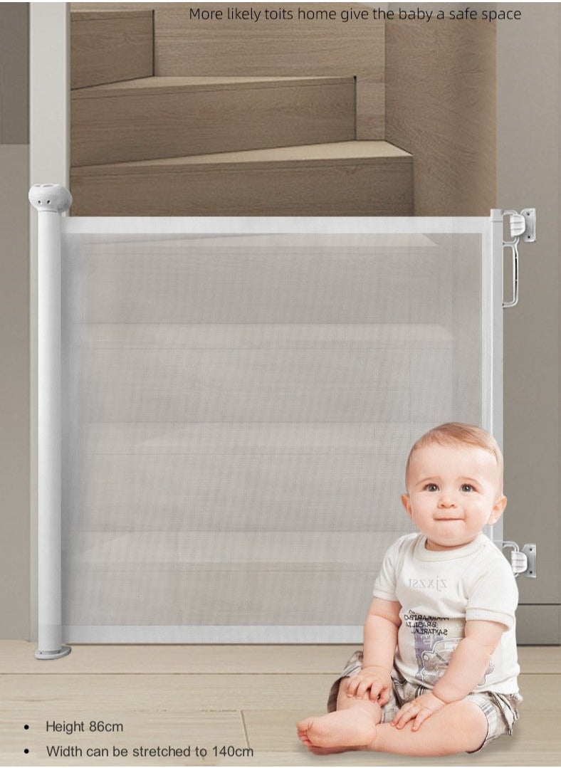 Retractable Baby Gate, Mesh Safety Gate for Babies and Pets, Extra Wide Safety Baby Gate 34