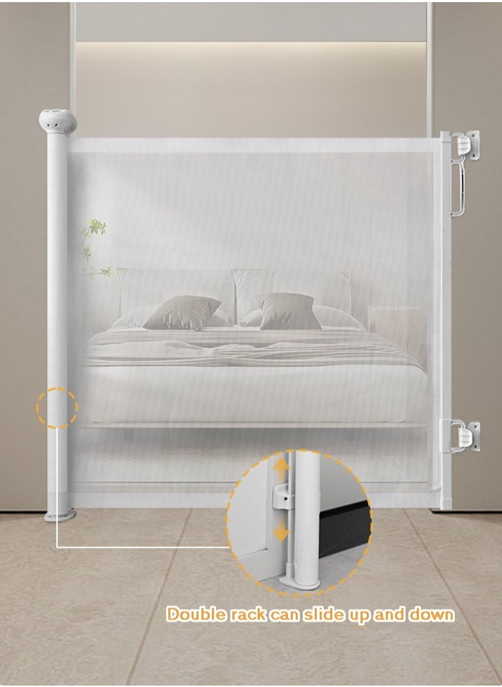 Retractable Baby Gate, Mesh Safety Gate for Babies and Pets, Extra Wide Safety Baby Gate 34