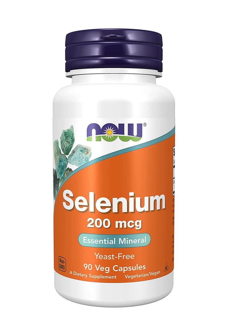 NOW Foods Selenium Veg Capsules, 200mcg, 90's