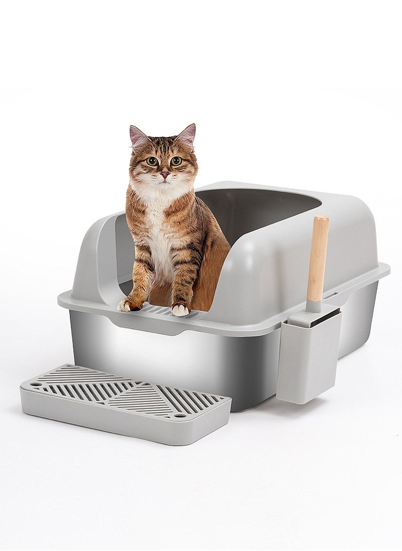 Large Stainless Steel Cat Litter Box Cat Litter Tray Enclosed Cat Litter Box Pet Litter Box