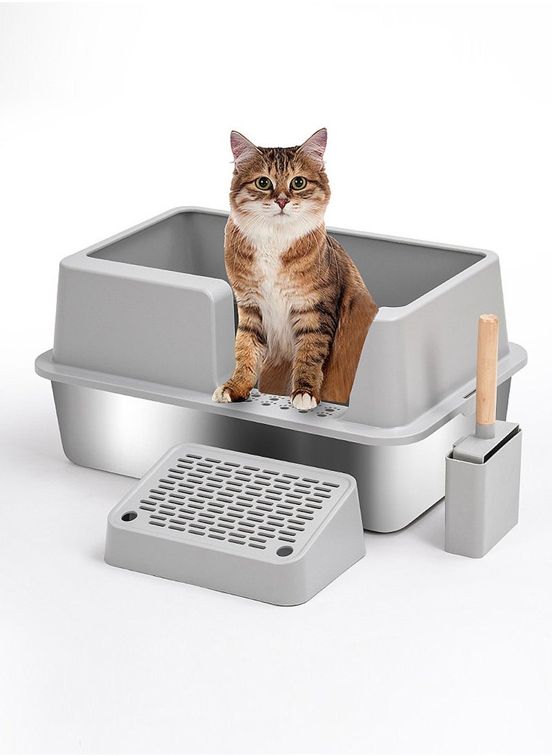 Stainless Steel Cat Litter Box Cat Litter Tray Enclosed Cat Litter Box Pet Litter Box