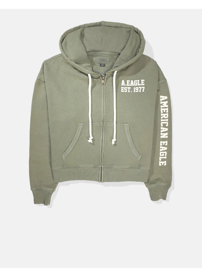 AE Puffy Graphic Zip-Up Hoodie