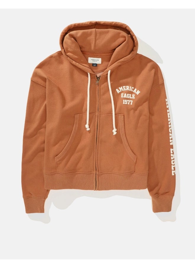 AE Puffy Graphic Zip-Up Hoodie