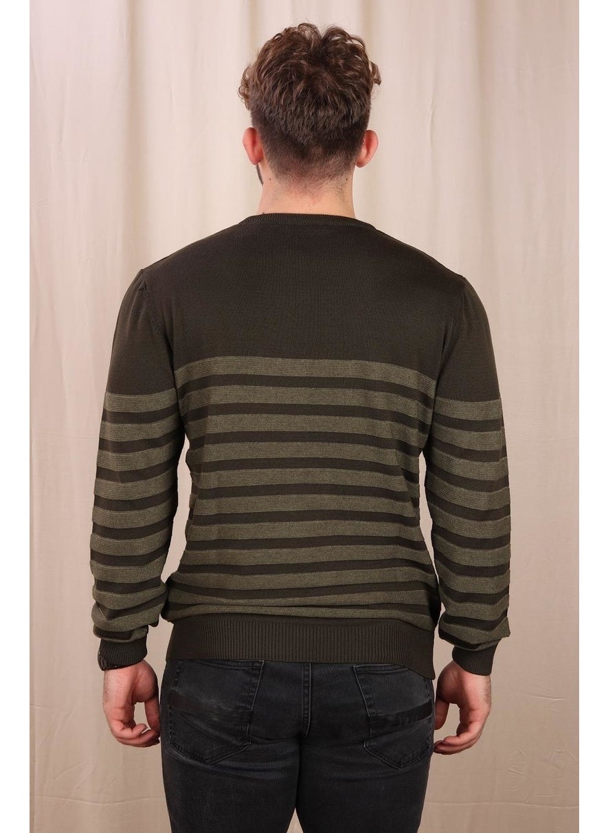 Crew Neck Striped Regular Fit Sweater