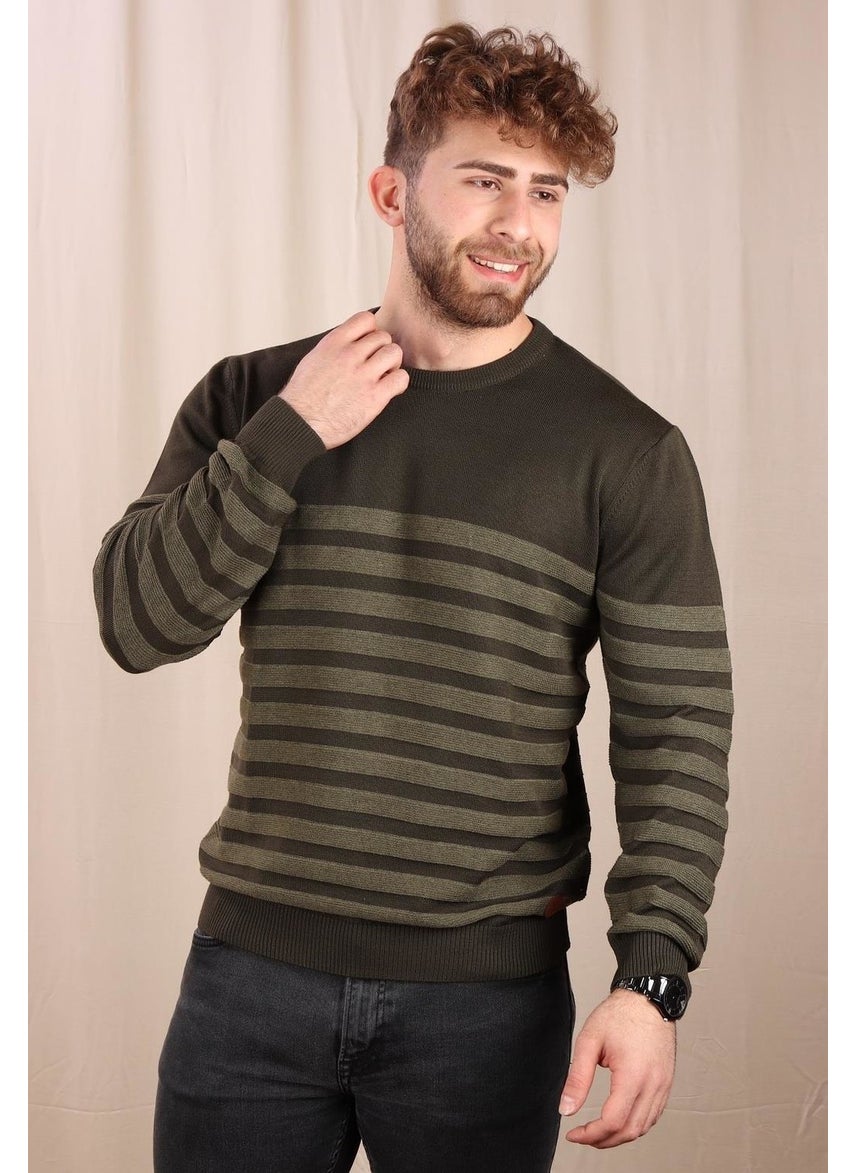 Crew Neck Striped Regular Fit Sweater