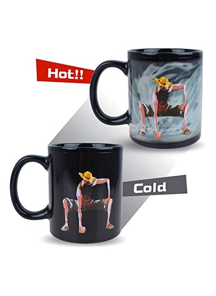 One Piece Luffy Changing Coffee Mug Heat-sensitive Reactive Ceramic Cup Coffee Mug