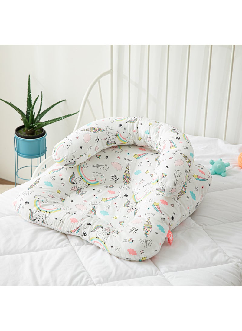 Cross-border Feeding Artifact Baby Breastfeeding Pillow Sloping Mat Anti-Spitting Lying Sleeping Baby Learning to Sit Pillow Baby Sleeping Mat Rainbow Unicorn