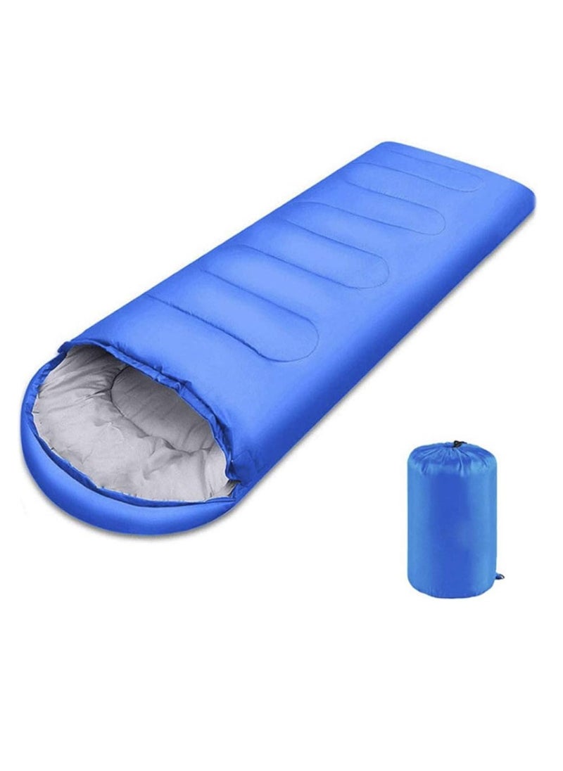 Outdoor Camping Blanket Camping Sleeping Bag Foldable Lightweight Blanket And Warm Ideal For Outdoors, Travel, Stadium, Festivals And Beach Picnic Blanket Sleeping Blanket Water Resistant Blanket 180X75CM And 30CM Head Space Blue