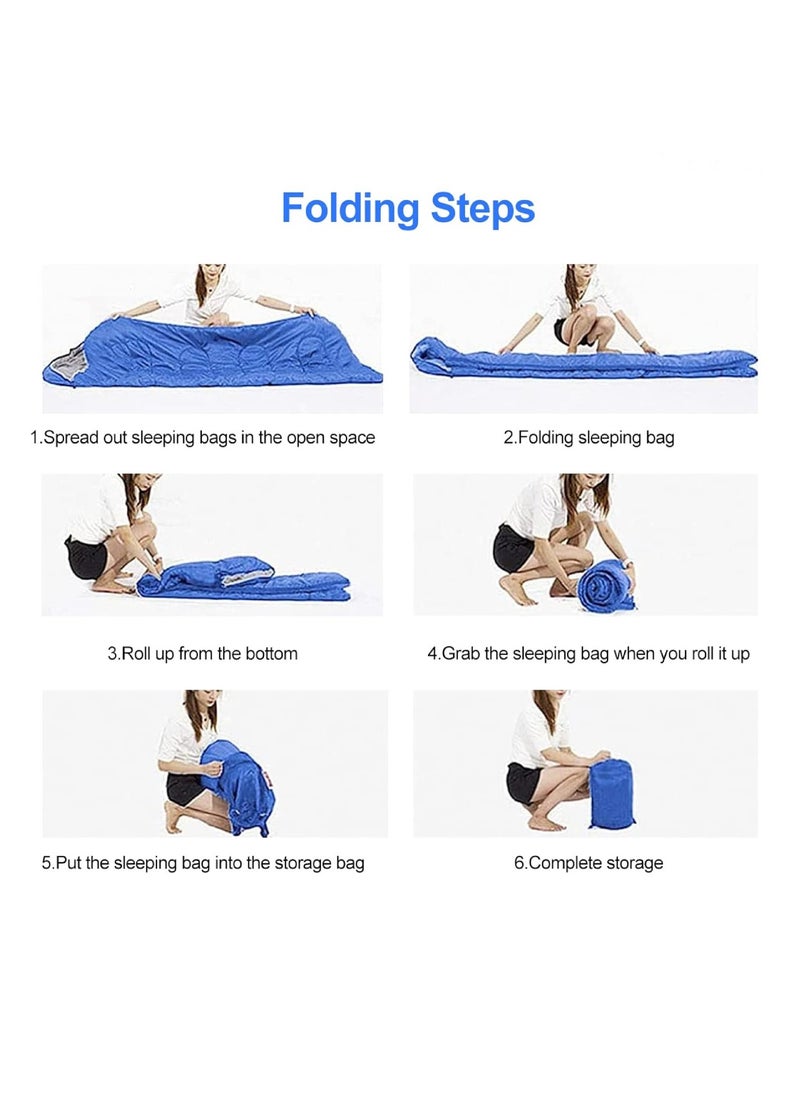 Outdoor Camping Blanket Camping Sleeping Bag Foldable Lightweight Blanket And Warm Ideal For Outdoors, Travel, Stadium, Festivals And Beach Picnic Blanket Sleeping Blanket Water Resistant Blanket 180X75CM And 30CM Head Space Blue