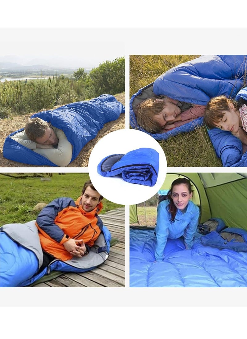 Outdoor Camping Blanket Camping Sleeping Bag Foldable Lightweight Blanket And Warm Ideal For Outdoors, Travel, Stadium, Festivals And Beach Picnic Blanket Sleeping Blanket Water Resistant Blanket 180X75CM And 30CM Head Space Blue