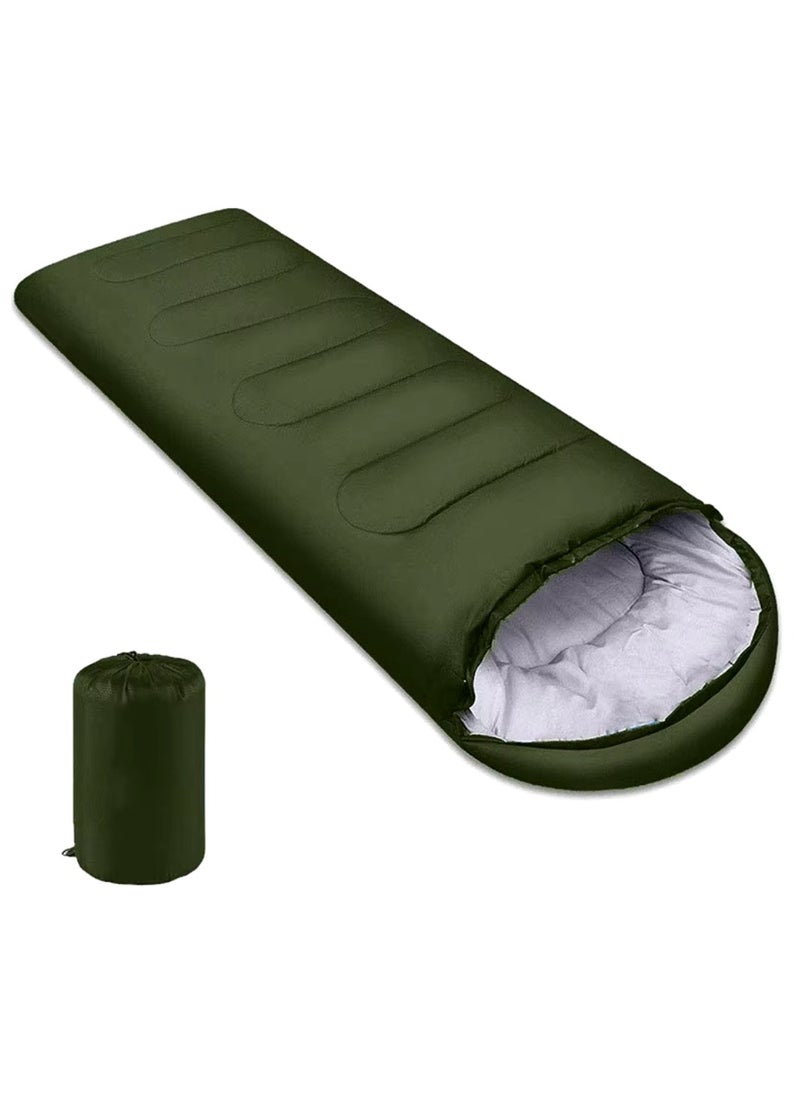 Outdoor Camping Blanket Camping Sleeping Bag Foldable Lightweight Blanket And Warm Ideal For Outdoors, Travel, Stadium, Festivals And Beach Picnic Blanket Sleeping Blanket Water Resistant Blanket 180X75CM And 30CM Head Space Green