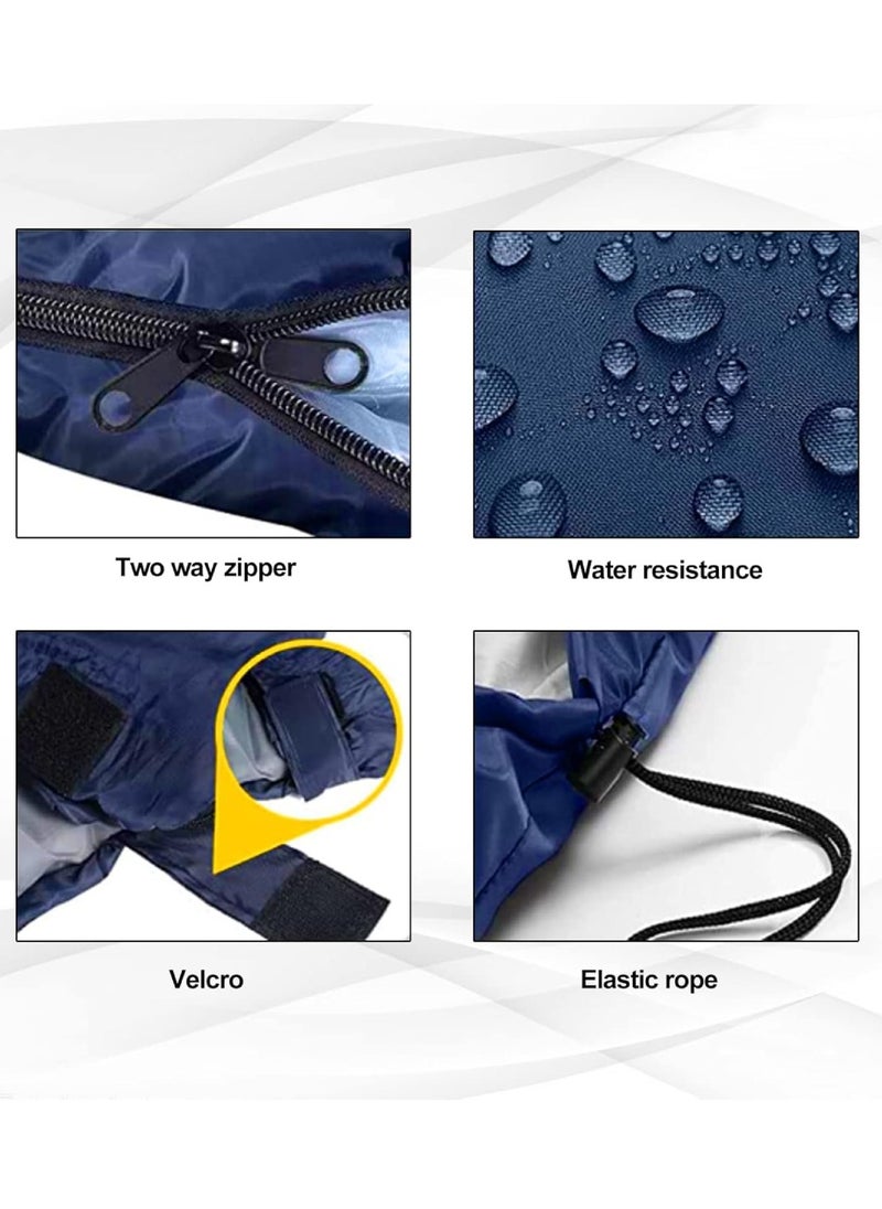 Outdoor Camping Blanket Camping Sleeping Bag Foldable Lightweight Blanket And Warm Ideal For Outdoors, Travel, Stadium, Festivals And Beach Picnic Blanket Sleeping Blanket Water Resistant Blanket 180X75CM And 30CM Head Space Dark Blue