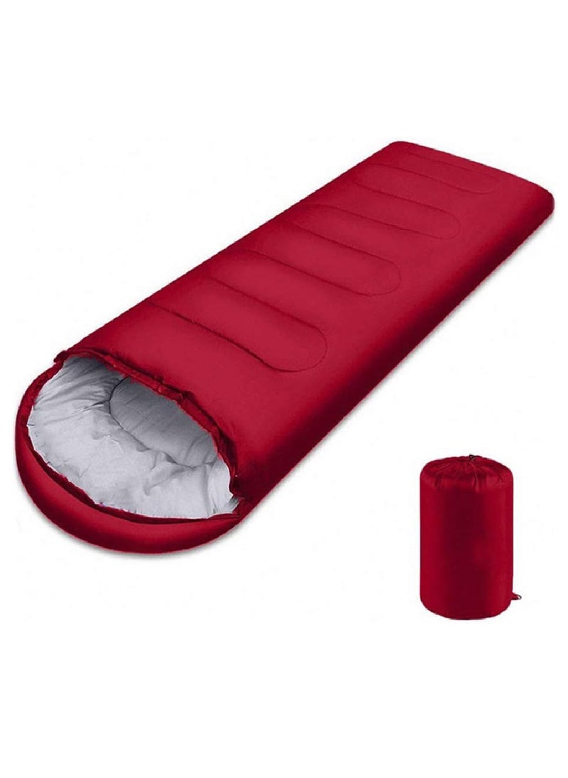 Outdoor Camping Blanket Camping Sleeping Bag Foldable Lightweight Blanket And Warm Ideal For Outdoors, Travel, Stadium, Festivals And Beach Picnic Blanket Sleeping Blanket Water Resistant Blanket 180X75CM And 30CM Head Space Red