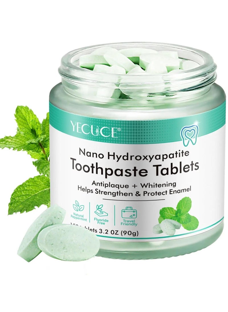 150 pcs Nano Hydroxyapatite Toothpaste Tablets Teeth Whitening Toothpaste Tablets With Mint for Natural Teeth Whitening Deep Cleansing & Enhanced Brightness