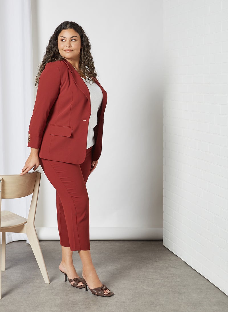 Plus Size Cropped Pants Red Wine