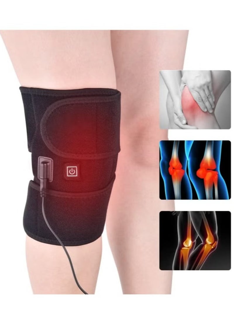 2PCS Heating Knee Pads Knee Brace Support Pads Thermal Heat Therapy Wrap Hot Compress Knee Massager for Cramps Arthritis Pain Relief