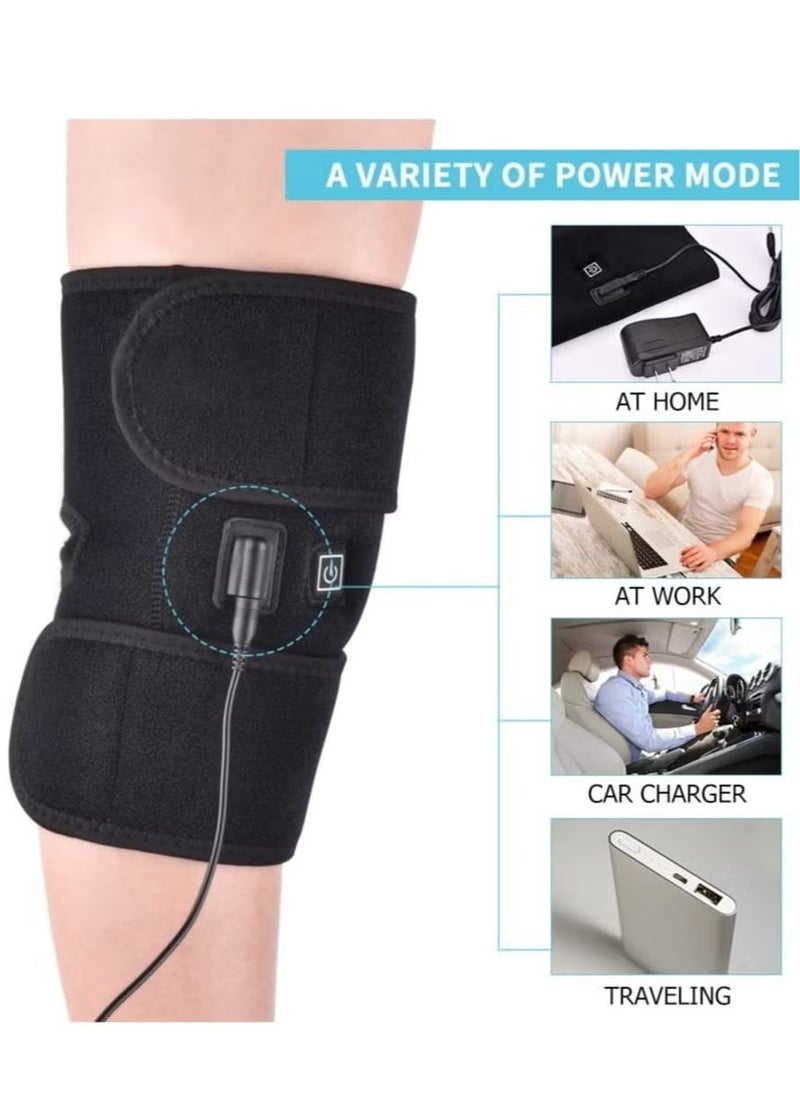 2PCS Heating Knee Pads Knee Brace Support Pads Thermal Heat Therapy Wrap Hot Compress Knee Massager for Cramps Arthritis Pain Relief