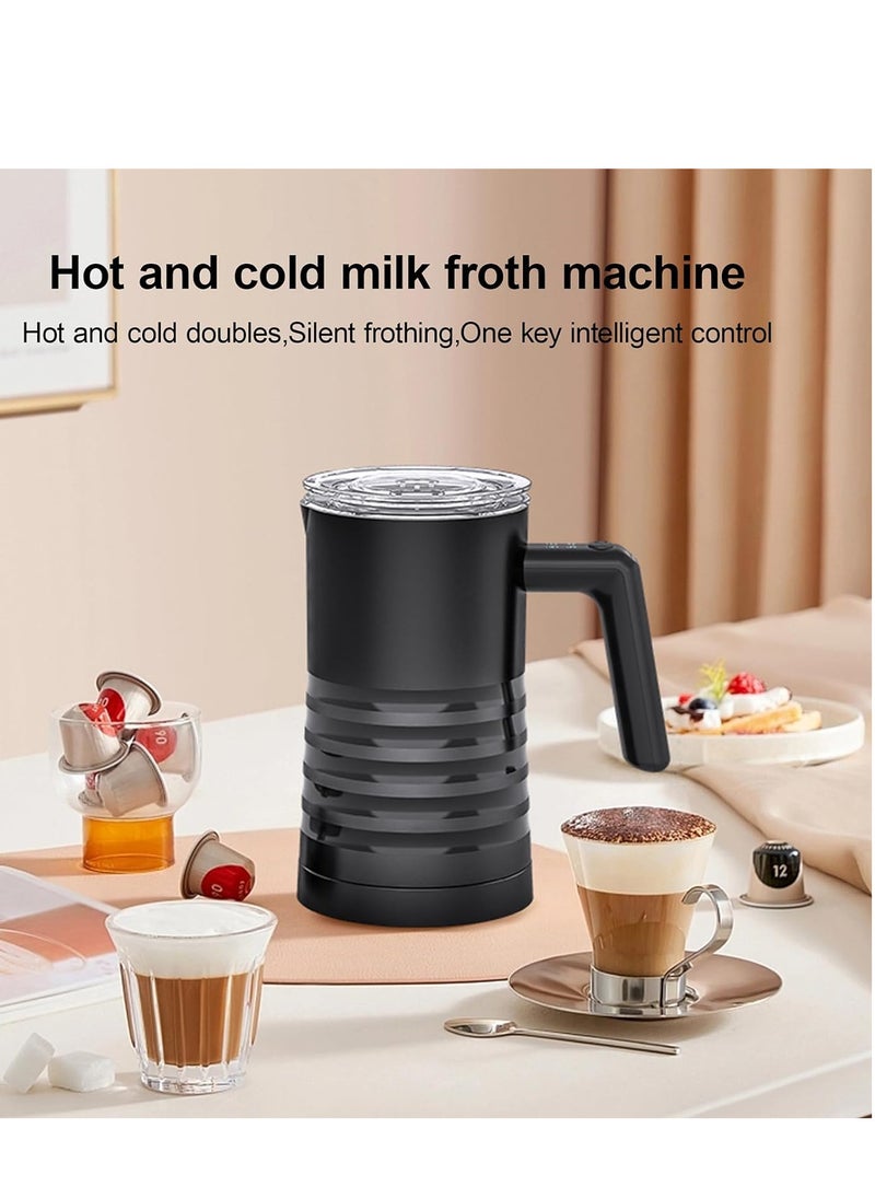 Electric Milk Frother and Steamer 4 in 1 Automatic Milk Warmer 400W Non-Stick Interior 580ml Hot/Cold Stainless Steel Milk Foam Maker for Coffee/Hot Chocolate Milk/Latte/Cappuccinos-White