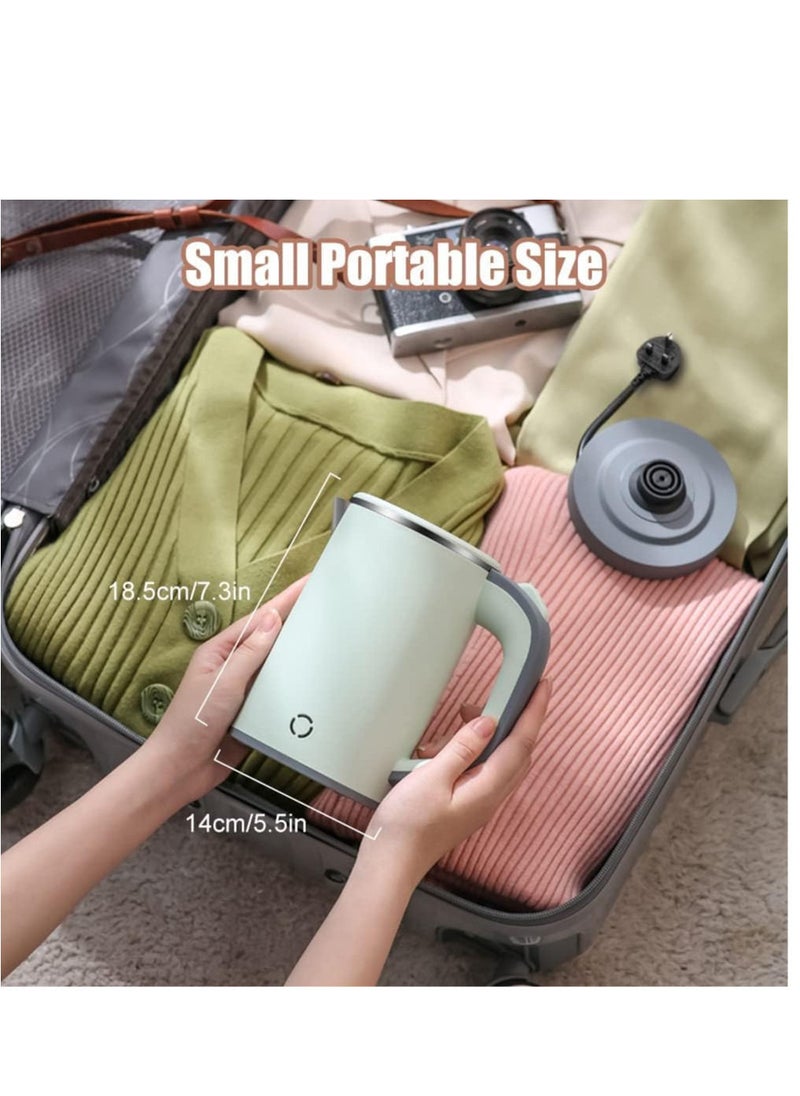 Travel Kettle Lightweight Small,800ml Kettles Electric Stainless Steel Electric Kettles Fast Boil Quiet Electric Kettles for Business Trip, Travel (Green)