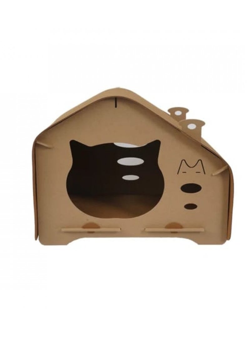 Eco-Friendly Cat Scratcher Toy - Cat Wooden House - Cat House, Pet House