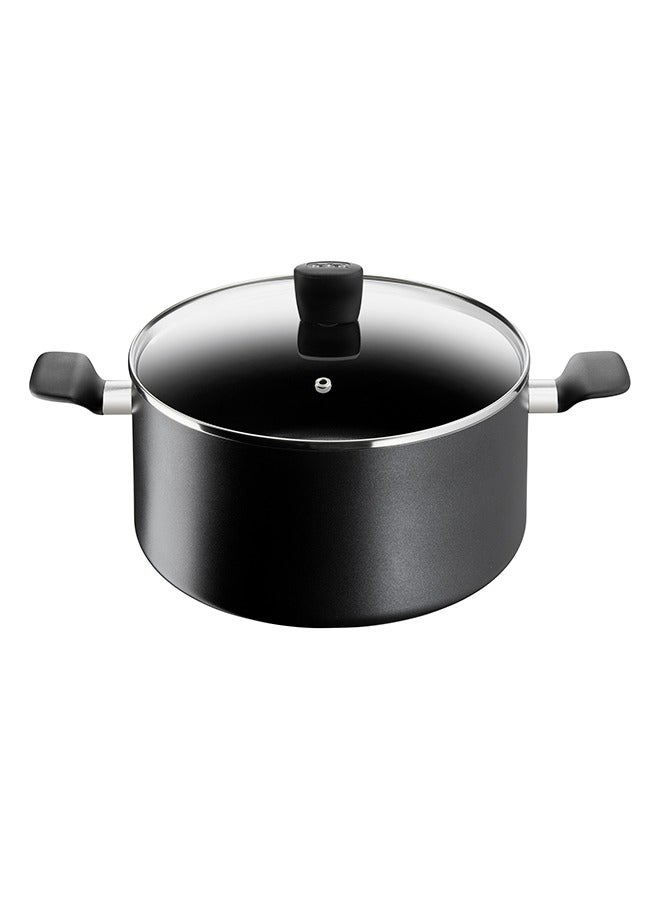 TEFAL Cooking Set | Super Cook 12 pc set | Non-Stick Coating | Thermo-Signal Heat Indicator | Diffusion Base B459SC84 Black 28cm