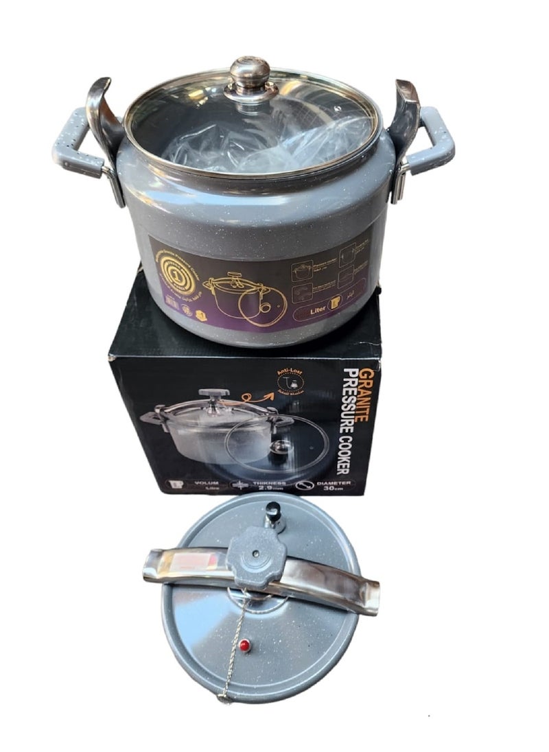 Granite Coated Kitchen Safe Pressure Cooker Cooking Pot With Handles And Two Lid