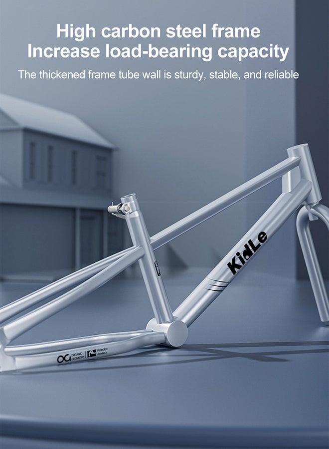 22 Inches Children's And Youth Bicycle High Carbon Steel Road Bicycle Kids Bike Suitable For Height 125-160cm Girls And Boys With Basket Adjustable Seat Rear Thickened Seat Frame Wear-Resistant Tires Front And Rear Sensitive Brakes Safe And Stable 22 Inches