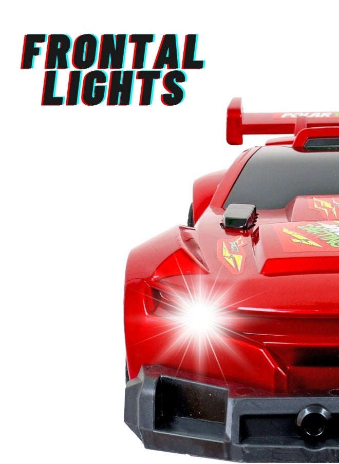 1:10 Scale LED Light-Up Red R/C Racing Car – 2.4G High-Speed Remote-Controlled Car with Dynamic Lights, Durable Construction & Powerful Motor, Indoor & Outdoor Fun, Perfect for Kids Aged 3+