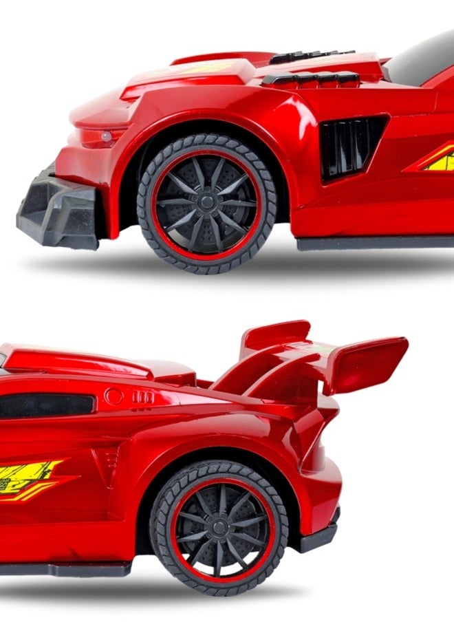 1:10 Scale LED Light-Up Red R/C Racing Car – 2.4G High-Speed Remote-Controlled Car with Dynamic Lights, Durable Construction & Powerful Motor, Indoor & Outdoor Fun, Perfect for Kids Aged 3+