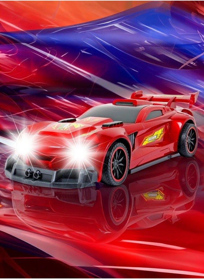 1:10 Scale LED Light-Up Red R/C Racing Car – 2.4G High-Speed Remote-Controlled Car with Dynamic Lights, Durable Construction & Powerful Motor, Indoor & Outdoor Fun, Perfect for Kids Aged 3+