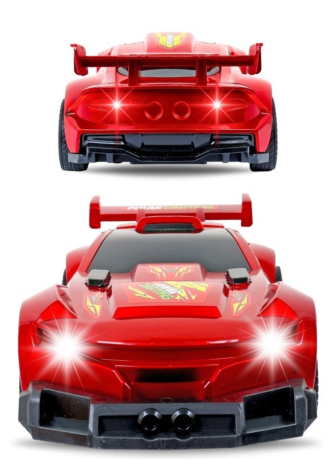 1:10 Scale LED Light-Up Red R/C Racing Car – 2.4G High-Speed Remote-Controlled Car with Dynamic Lights, Durable Construction & Powerful Motor, Indoor & Outdoor Fun, Perfect for Kids Aged 3+