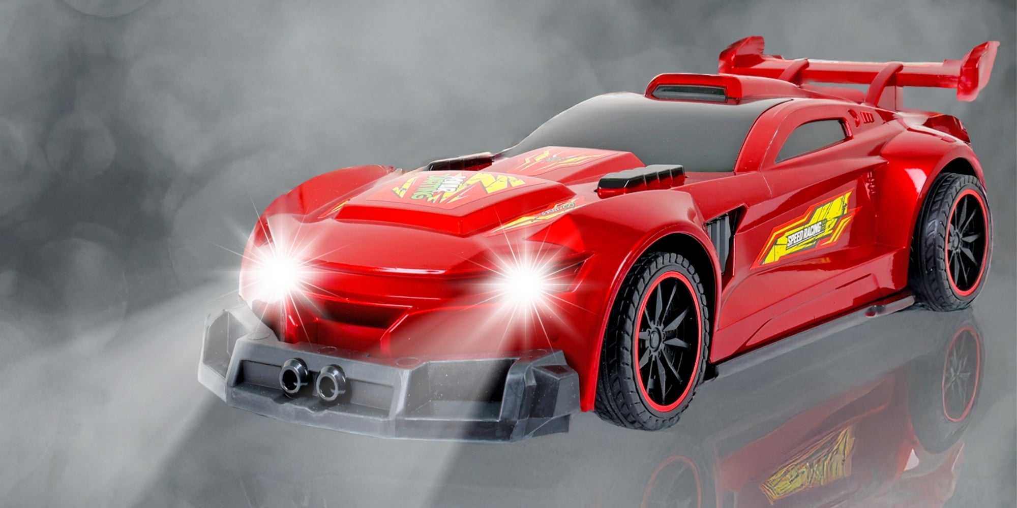 1:10 Scale LED Light-Up Red R/C Racing Car – 2.4G High-Speed Remote-Controlled Car with Dynamic Lights, Durable Construction & Powerful Motor, Indoor & Outdoor Fun, Perfect for Kids Aged 3+