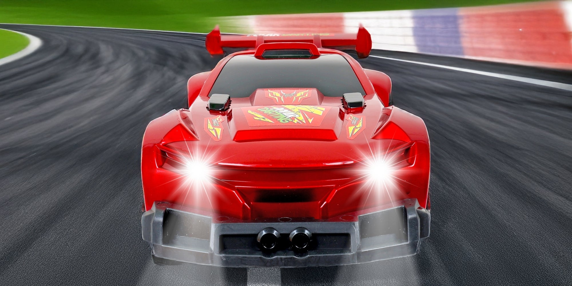 1:10 Scale LED Light-Up Red R/C Racing Car – 2.4G High-Speed Remote-Controlled Car with Dynamic Lights, Durable Construction & Powerful Motor, Indoor & Outdoor Fun, Perfect for Kids Aged 3+