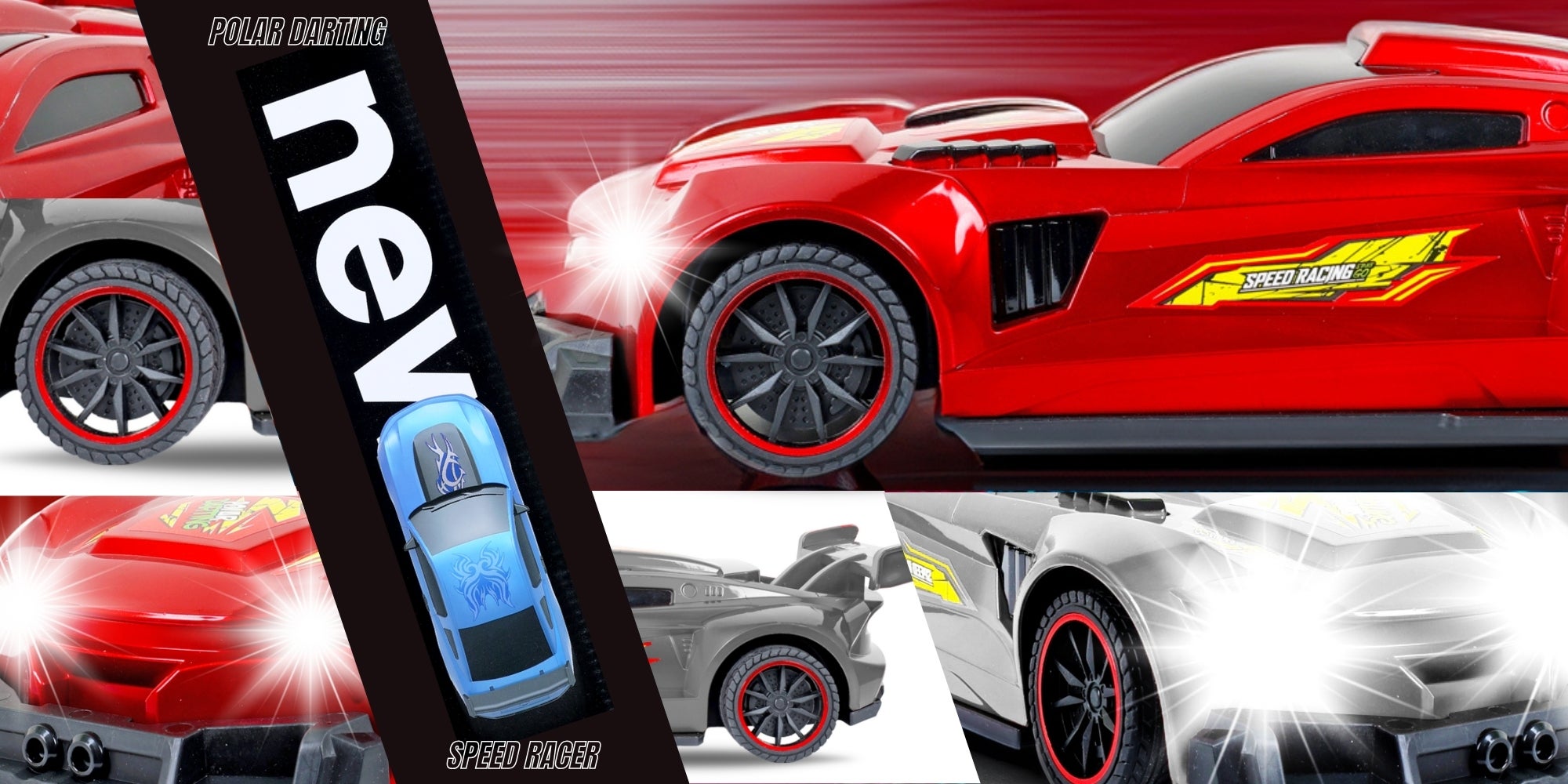 1:10 Scale LED Light-Up Red R/C Racing Car – 2.4G High-Speed Remote-Controlled Car with Dynamic Lights, Durable Construction & Powerful Motor, Indoor & Outdoor Fun, Perfect for Kids Aged 3+