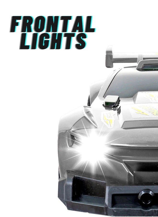 1:10 Scale LED Light-Up Grey R/C Racing Car – 2.4G High-Speed Remote-Controlled Car with Dynamic Lights, Durable Construction & Powerful Motor, Indoor & Outdoor Fun, Perfect for Kids Aged 3+