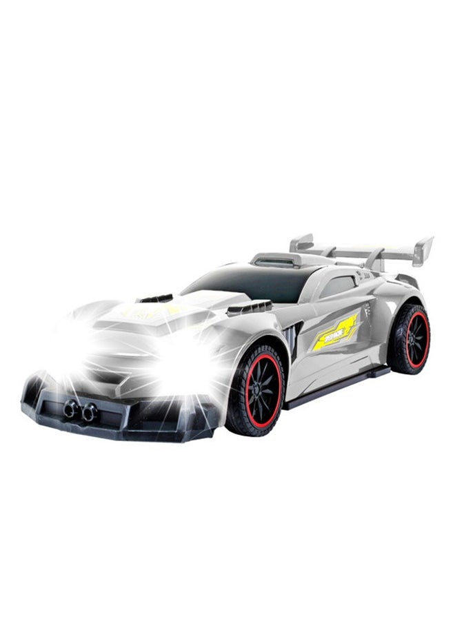 1:10 Scale LED Light-Up Grey R/C Racing Car – 2.4G High-Speed Remote-Controlled Car with Dynamic Lights, Durable Construction & Powerful Motor, Indoor & Outdoor Fun, Perfect for Kids Aged 3+