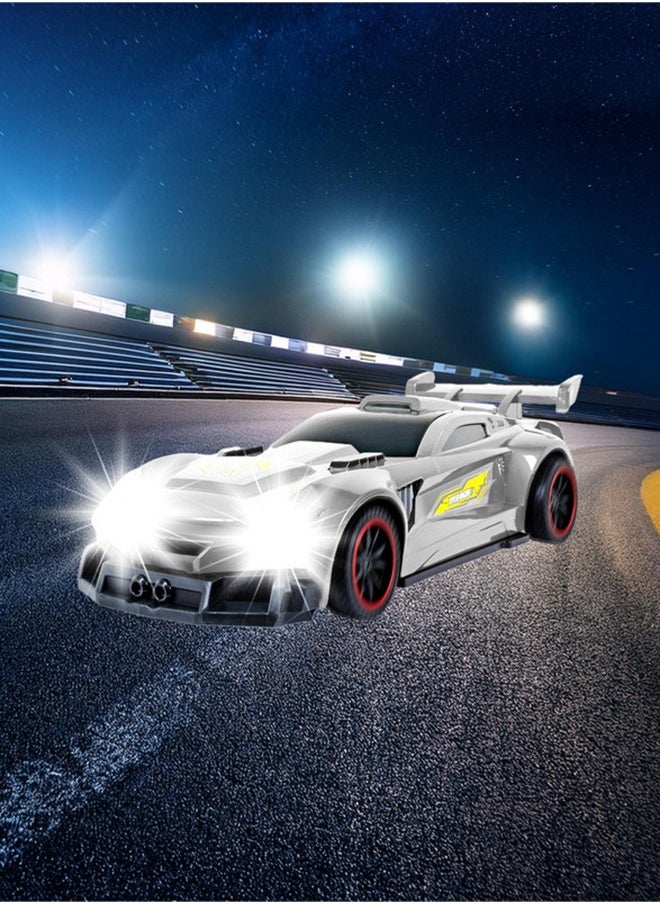 1:10 Scale LED Light-Up Grey R/C Racing Car – 2.4G High-Speed Remote-Controlled Car with Dynamic Lights, Durable Construction & Powerful Motor, Indoor & Outdoor Fun, Perfect for Kids Aged 3+