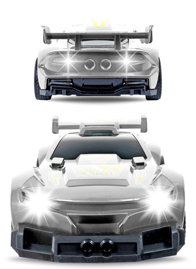 1:10 Scale LED Light-Up Grey R/C Racing Car – 2.4G High-Speed Remote-Controlled Car with Dynamic Lights, Durable Construction & Powerful Motor, Indoor & Outdoor Fun, Perfect for Kids Aged 3+