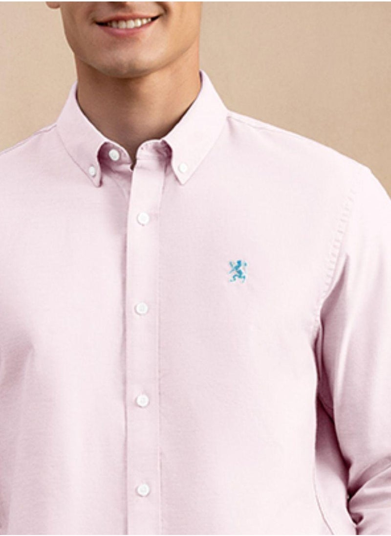 Men's Shirt with Small Lion Embroidery