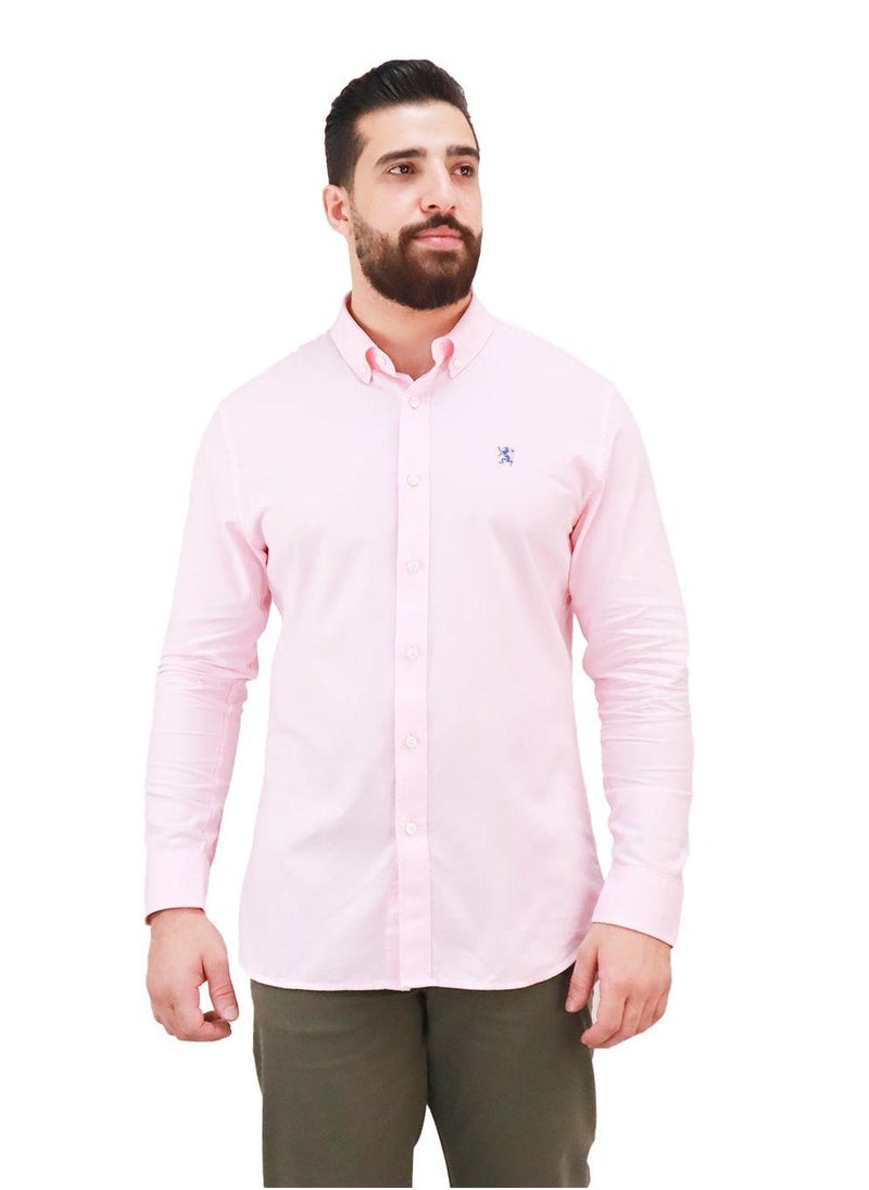 Men's Shirt with Small Lion Embroidery