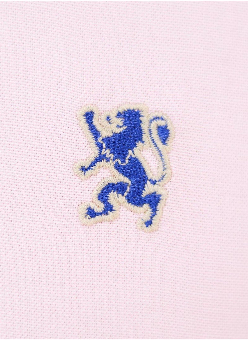 Men's Shirt with Small Lion Embroidery