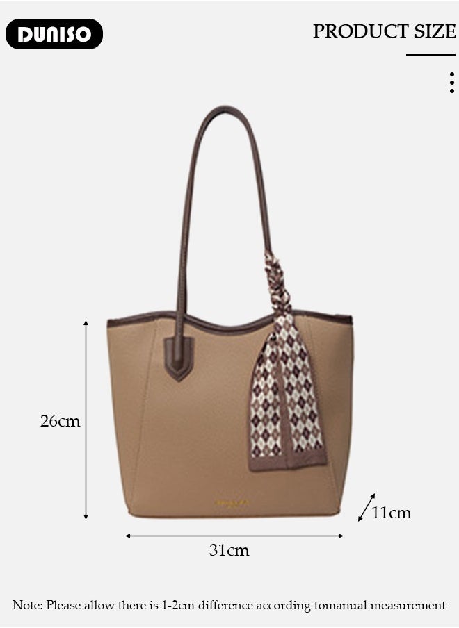 Women's Shoulder Tote Bag Faux Leather Handbag For Women Large Capacity Bucket Bag Fashionable Travel Messenger Shoulder Bag For Ladies Girls College Students