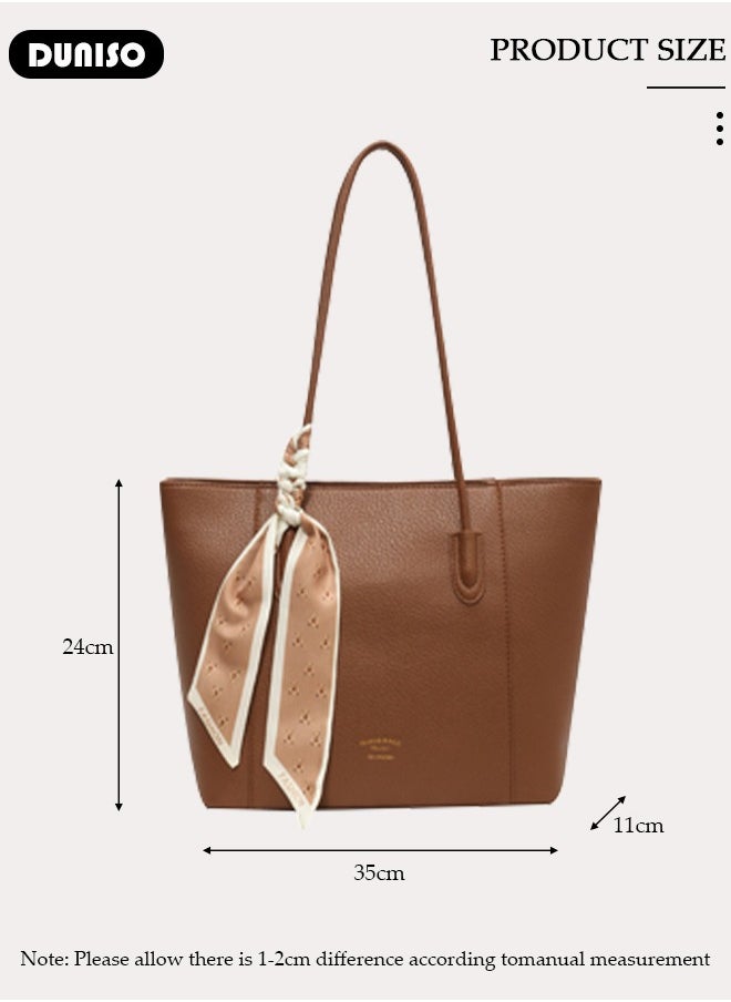 Women's Shoulder Tote Bag Faux Leather Handbag For Women Large Capacity Bucket Bag Fashionable Travel Messenger Shoulder Bag For Ladies Girls College Students