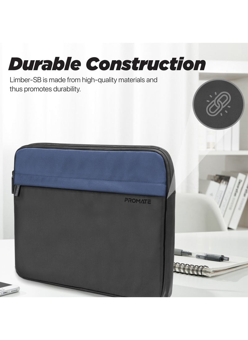 Promate Laptop Sleeve, Lightweight 13-inch Laptop and Tablet Protective Case with Secure Zipper, Water-Resistance, Front Storage Pocket and Padded Interior for MacBook Air, iPad Air, Dell XPS 13