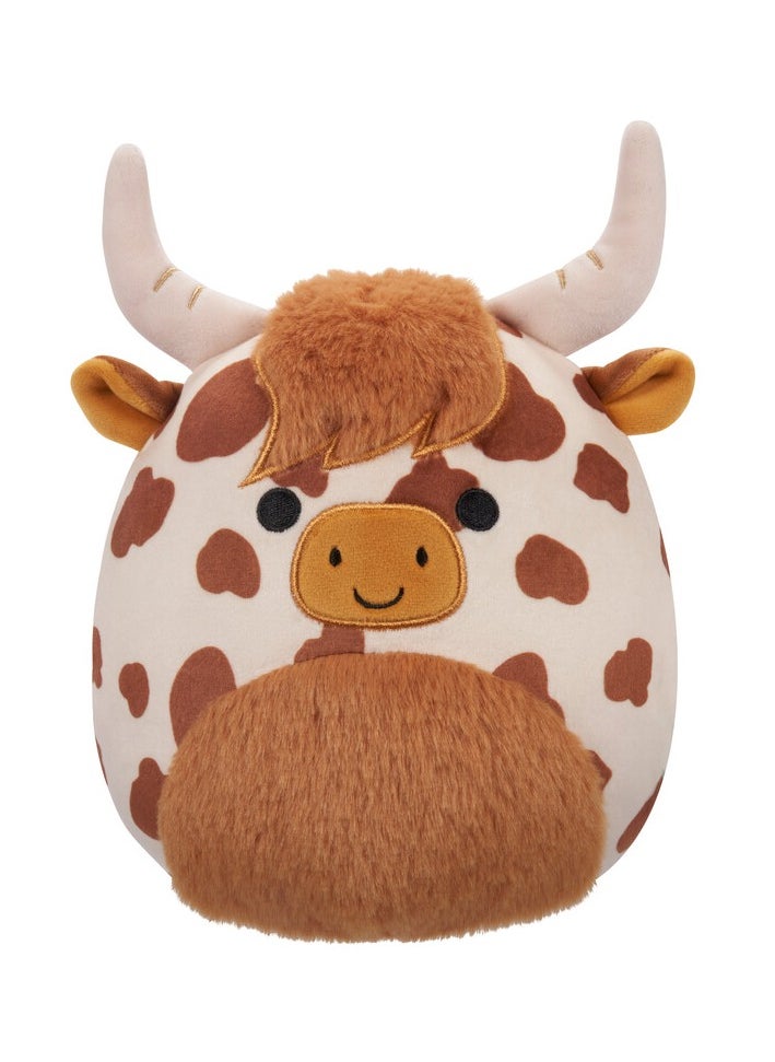 Squishmallows Little Plush 7.5 inch Alonzo Brown and White Highland Cow Officially Licensed Kellytoy Plush Toy Colorful Soft Gift for Kids Girls & Boys Washable Squishy Stuff Toy Multicolor All Age