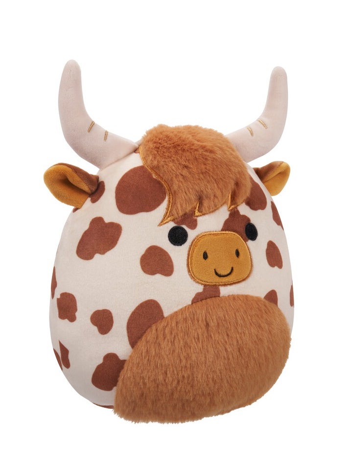 Squishmallows Little Plush 7.5 inch Alonzo Brown and White Highland Cow Officially Licensed Kellytoy Plush Toy Colorful Soft Gift for Kids Girls & Boys Washable Squishy Stuff Toy Multicolor All Age