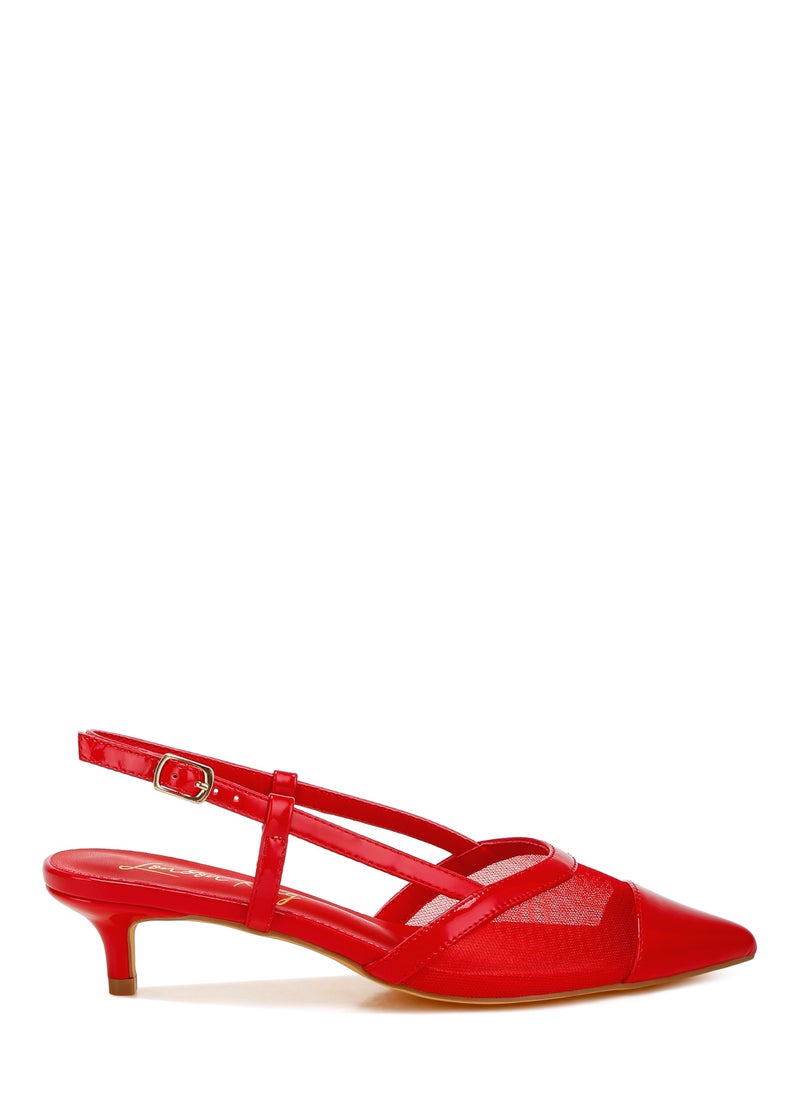 Red Mesh Slingback Sandals